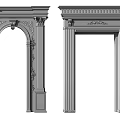 Classical Door Arch Designs With Carved Columns And Decorative Architectural Elements 3d model