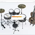 Modern Drum Instrument Combination Cello 3d model