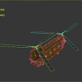 Detailed Yellow Transport Helicopter With Multiple Rotors In 3D Rendering Design