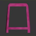 Modern Pink Stool With Sleek Frame And Sturdy Minimalist Design