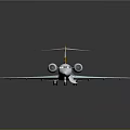 Sleek Passenger Airliner With White Fuselage Yellow Tail Twin Engines And Entry Stairs