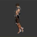 Game And Movie Character Male Warrior With Leather Armor Detailed Costume And Dynamic Stance