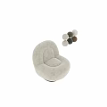 Brown Curved Single Seater Sofa With Velvet Fabric And Multiple Color Options