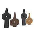 Modern Decorative Ornament Set With Black Brown Gold Abstract Shapes For Home Decor