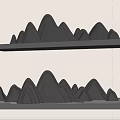 Modern Garden Ornaments Mountain Shaped Decor Pieces In Black Tray