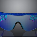 Stylish Blue Frame Sunglasses With Mirrored Lenses And LEGEN DARY Text