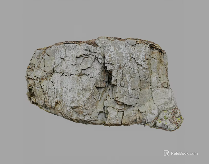 Natural Weathered Stone Wood With Rough Cracked Surface And Earthy Textured Patterns 3d model 