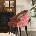 Black Entryway Side Cabinet with Drawers Doors Accent Chair Decorative Paintings Floor Lamps Green Plant