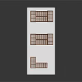 Detailed Architectural Staircases Model Featuring Metal Handrails On White Wall