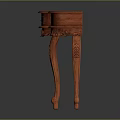 Wooden Side Table with Carved Details Single Drawer Curved Legs and Vintage Design