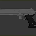 Futuristic Modern Pistol Design With Metallic Body Grip And Blue