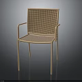Modern Light Colored Furniture Chair With Woven Back Seat And Armrest Frame