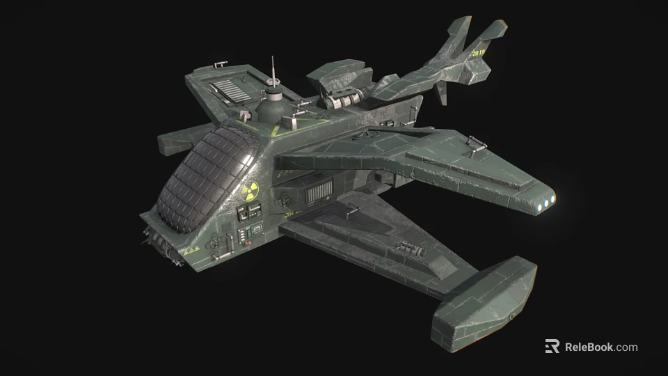 Advanced Cosmic Spacecraft 3D Model With Aerodynamic Structure And Green Exterior 3d model 