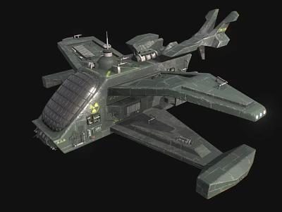 Advanced Cosmic Spacecraft 3D Model With Aerodynamic Structure And Green Exterior 3d model