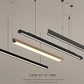 Modern Minimalist Long Strip Linear Pendant Lamp With Three Color Options For Interior Design
