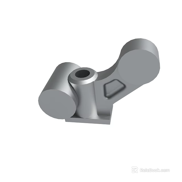 Metal Mechanical Part With Circular Components And Square Base Structure 3d model 