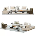 Sofa coffee table combination 3d model