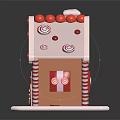 Festive Gingerbread House With Candy Decorations Peppermint Sticks And Gingerbread Man
