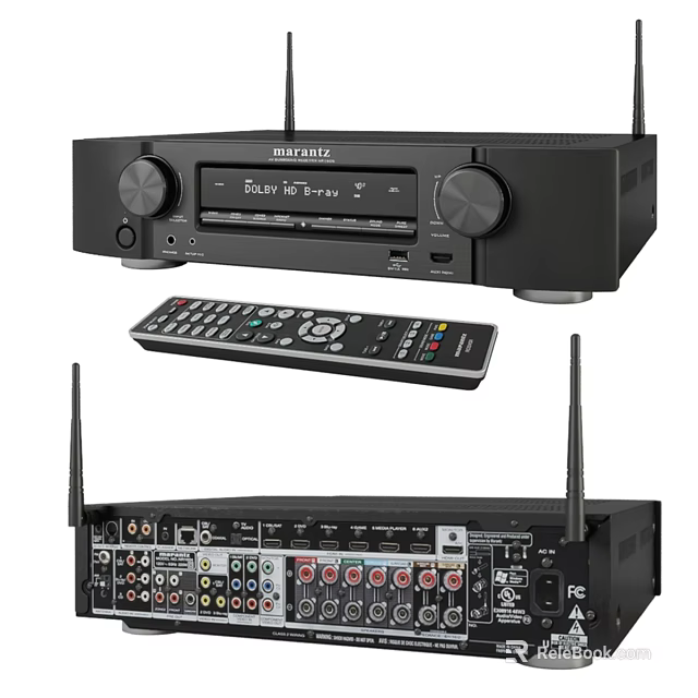 Marantz AV Receiver For Computer Audio System With Remote Control And Interface Ports 3d model 