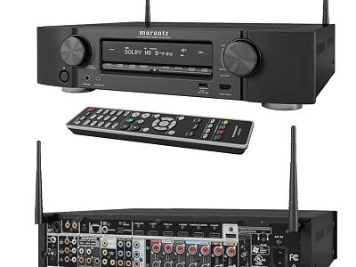 Marantz AV Receiver For Computer Audio System With Remote Control And Interface Ports 3d model