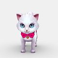 Modern Cartoon Character Cartoon White Cat Mount Kitten 3d model