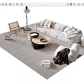 Modern Sofa Coffee Table Combination Home Multi-person Sofa Single Sofa Coffee Table Combination Floor Lamp 3d model