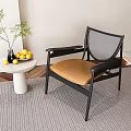 Modern Chair And Table Set With Light Wood Black Chairs Round Table Vase And Fruits In Minimalist Interior