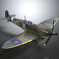 Vintage Military Green Fighter Aircraft Model With MS R Letters And Wing Insignia