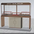 Elegant CAN XIN JEWELLERY Jewelry Display Cabinet with Glass Front Red Padding and Logo Base