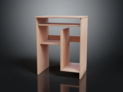 Light Wood Storage Shelf With Modern Design Multiple Open Shelves And Compartments 3d model