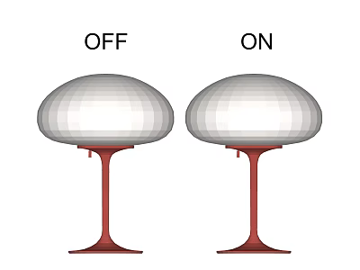 Modern Table Lamp With Dome Shade And On Off Switch Functionality 3d model