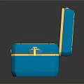 Blue Jewelry Boxes With Open Closed Cases And Diamond Rings