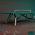 Modern Ping Pong Table Sports Equipment With Green Tabletop Metal Frame And Different Styles