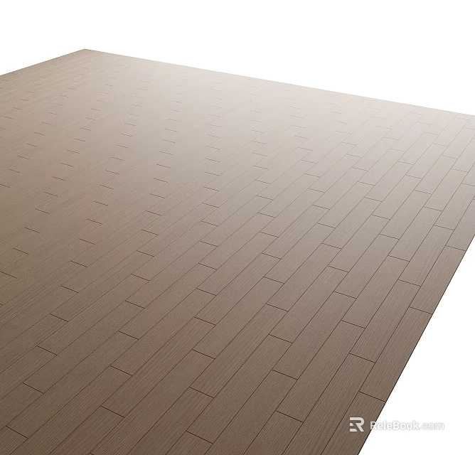 Light Brown Wooden Flooring With Neat Planks 3d model 