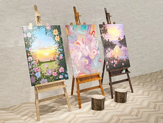 Modern Easel Acrylic Painting Studio Easel Art Student Easel Sketch Easel Art Painting Supplies Art Life Supplies Decorations Exhibition Signs 3d model