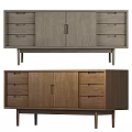Modern Wooden Dresser Storage Furniture With Multiple Drawers Cabinet Doors And Slim Legs Design