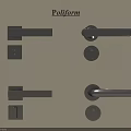 Poliform Modern Black Door Handles With Stylish Metal Design On Light Panels