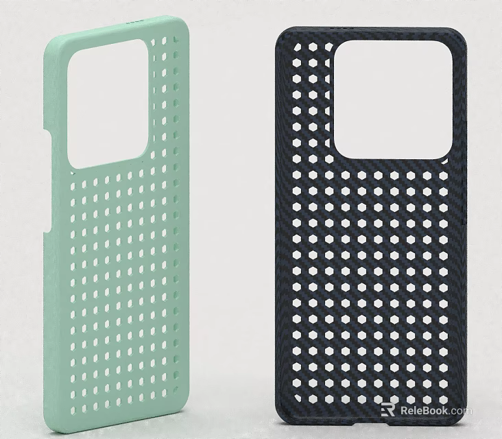 Perforated Light Green And Black Phone Cases For Mobile Devices 3d model