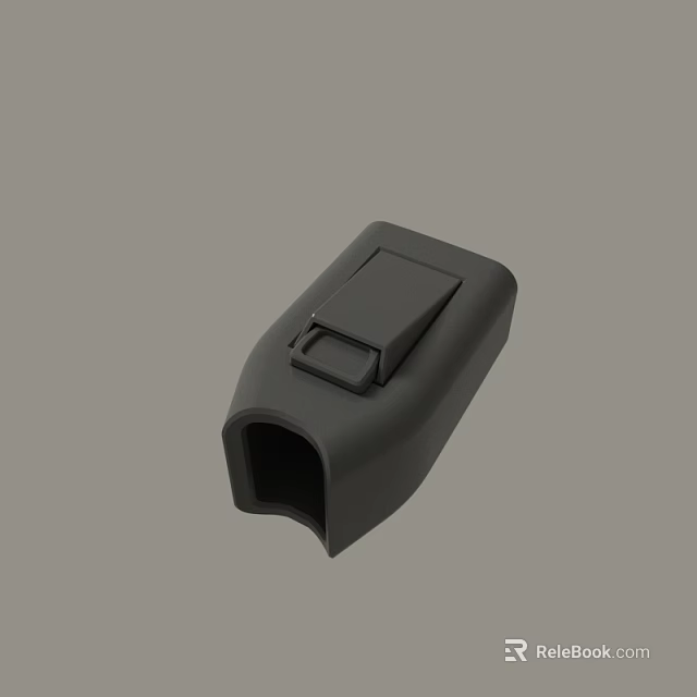 Black Plastic Clip Component With Smooth Surface And Secure Locking Design 3d model 