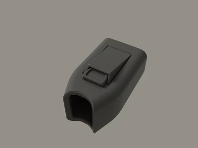 Black Plastic Clip Component With Smooth Surface And Secure Locking Design 3d model