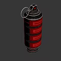 Tactical Military Grenade With Red Glowing Strips Cylindrical Metal Body And Pull Ring