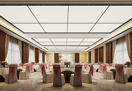 New Chinese Banquet Hall 3d model