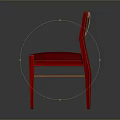 Modern Single Chair With Red Cushion Woven Backrest And Wooden Frame Design