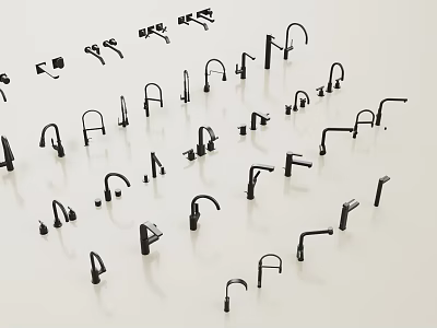Various Modern Faucet Designs Showcasing Different Styles And Functional Features 3d model