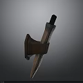 Vintage Rusty Axe With Wooden Handle And Metal Head Design