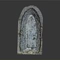 Stone Arched Architectural Niche With Carved Texture And Weathered Surface