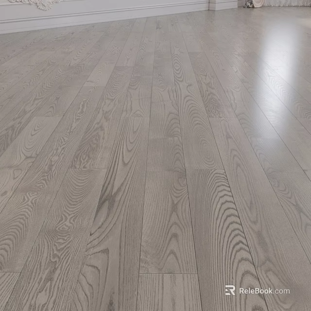Wooden Floor Components With Natural Grain And Light Gray Surface Texture 3d model 