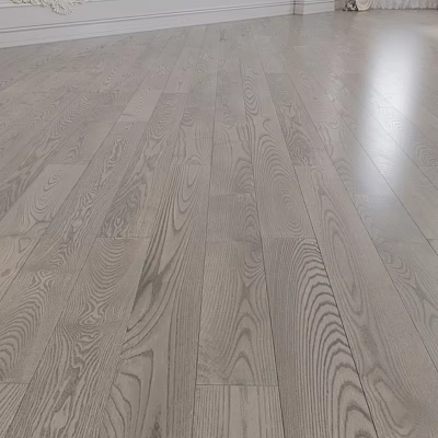 Wooden Floor Components With Natural Grain And Light Gray Surface Texture 3d model