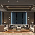 Luxury KTV Room Interior With Sofas Coffee Tables And Lighting 3d model