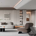 Modern Living Room Interior Design With Light Gray Sofa Coffee Table Rug And Decorative Painting